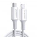 Laidas USB C - iPhone 12/13 8pin (Lightning) 3A greito krovimo (QC3.0) 2m baltas (white) Ugreen US171 